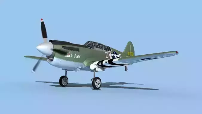 Curtiss P-40N Warhawk V03 USAAF 3D model