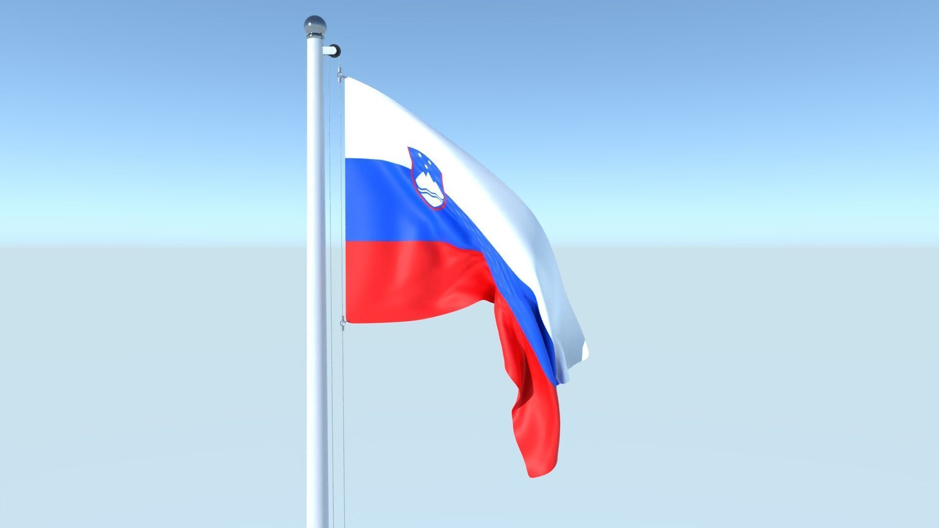 Animated Flag of Slovenia Low-poly 3D model_1