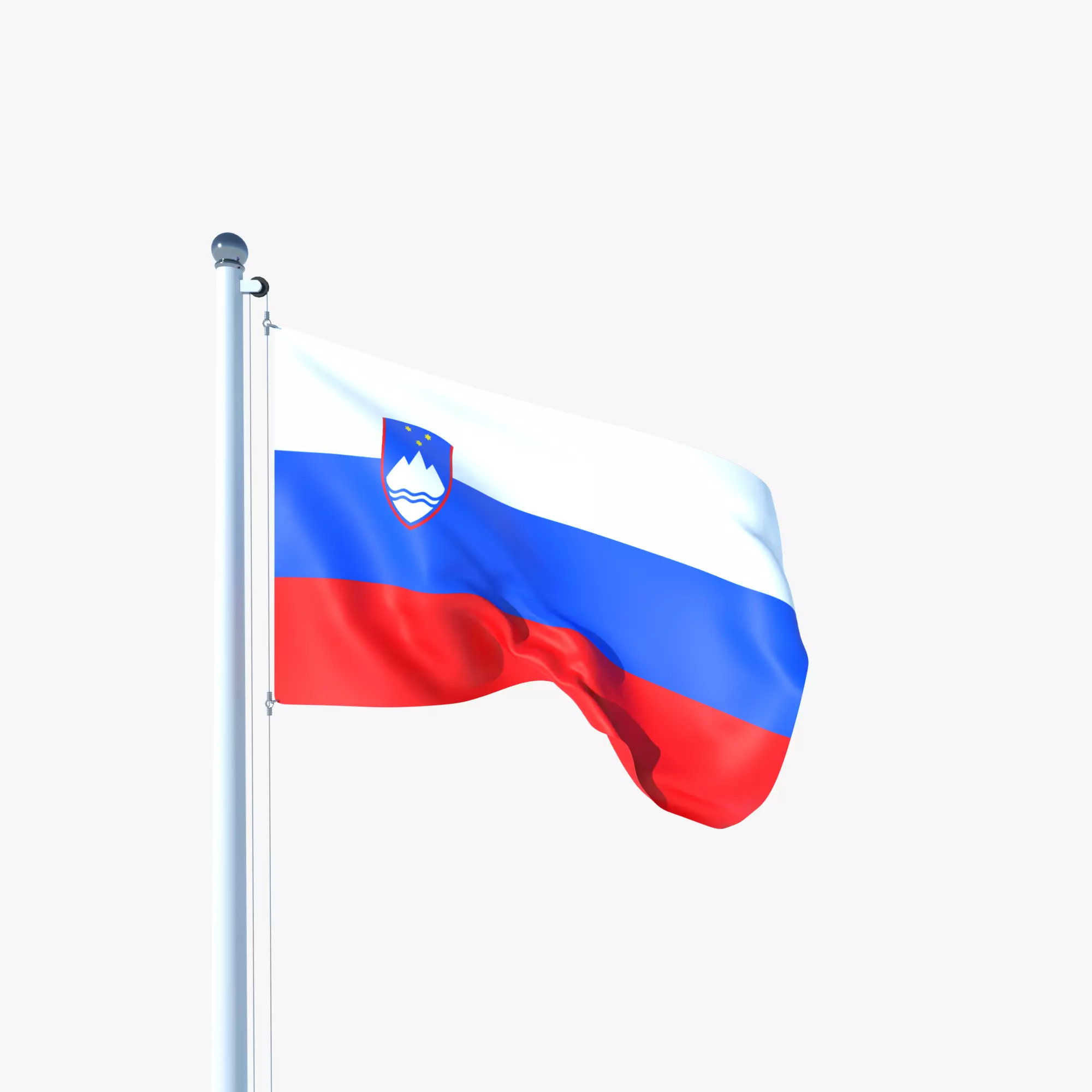 Animated Flag of Slovenia Low-poly 3D model_0