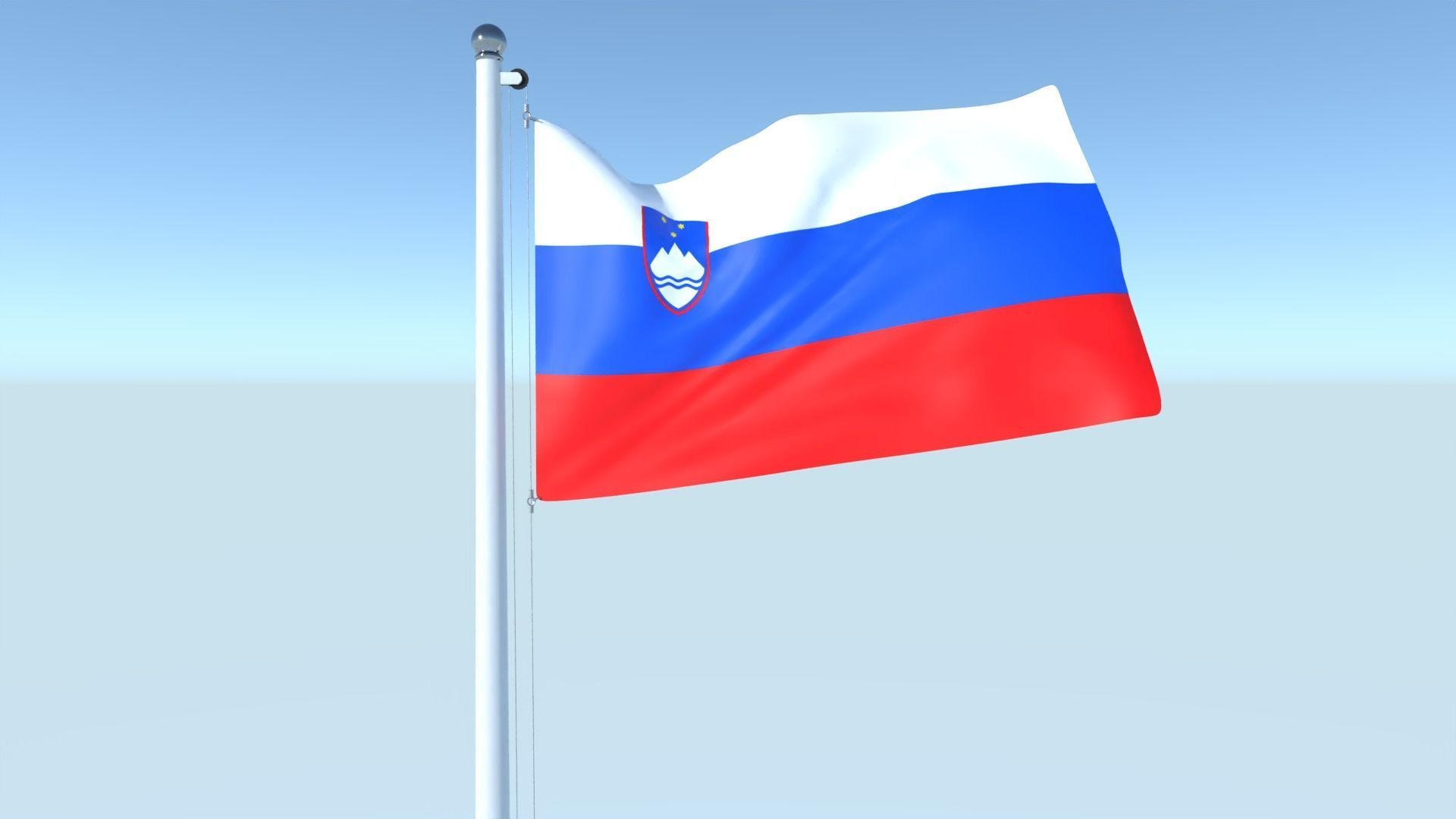 Animated Flag of Slovenia Low-poly 3D model_2