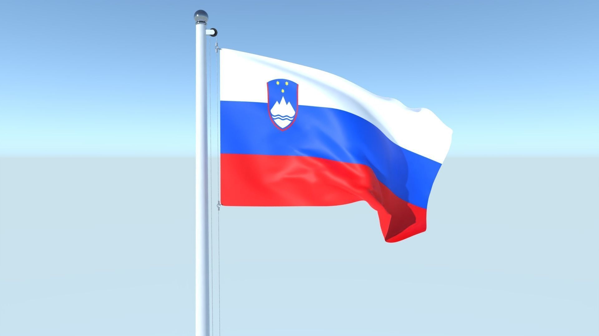 Animated Flag of Slovenia Low-poly 3D model_3