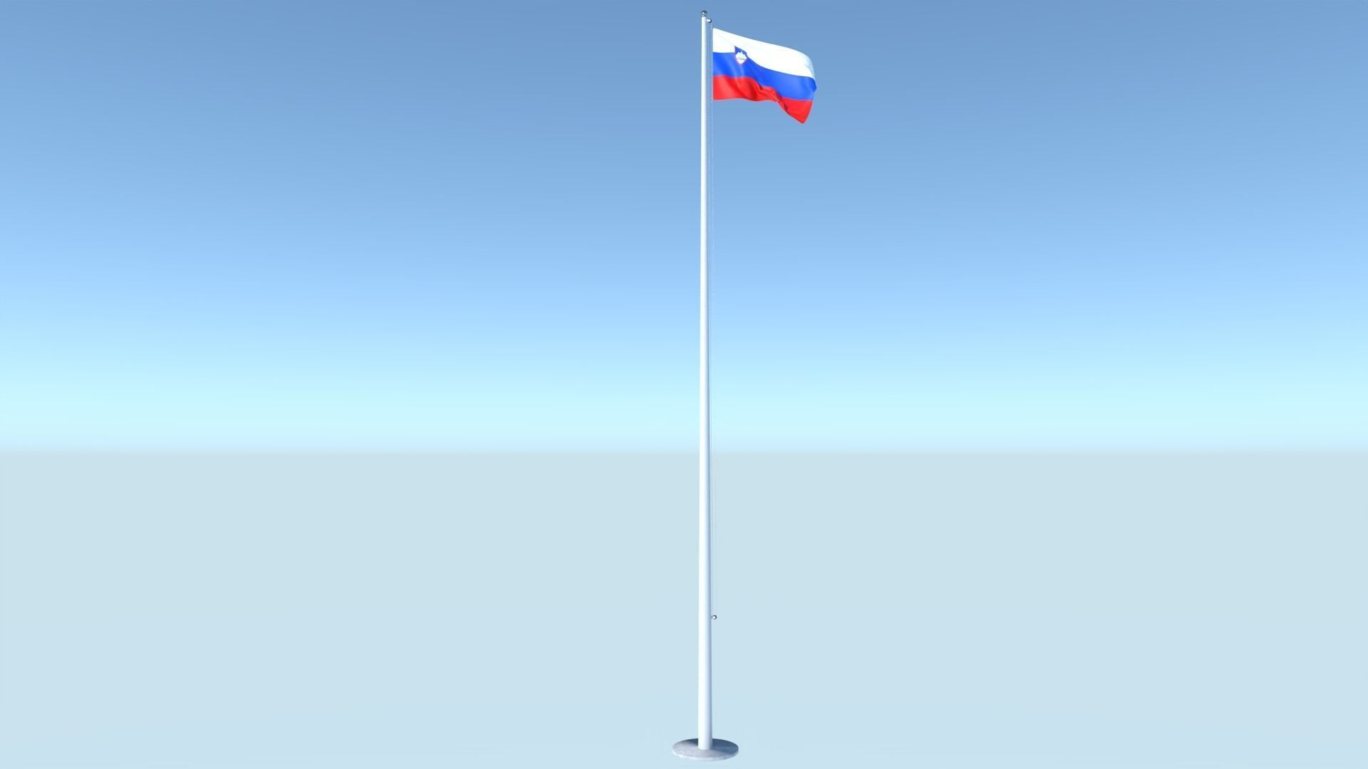 Animated Flag of Slovenia Low-poly 3D model_5