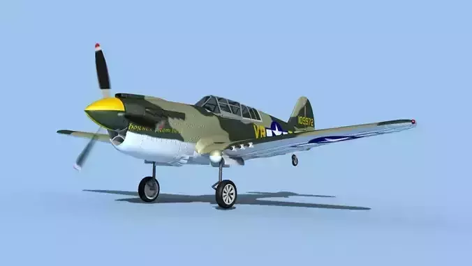 Curtiss P-40N Warhawk V04 USAAF 3D model
