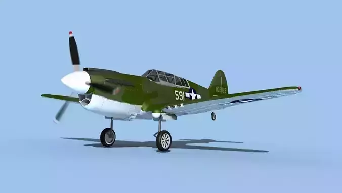 Curtiss P-40N Warhawk V06 USAAF 3D model