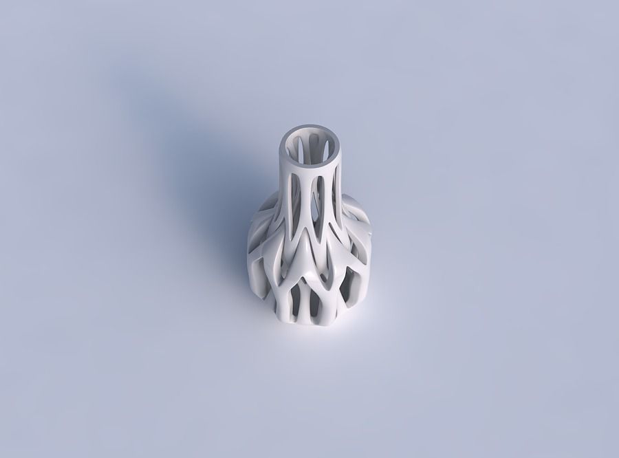 Vase slim wider middle with intertwining lines tapered 2 3D print model_1