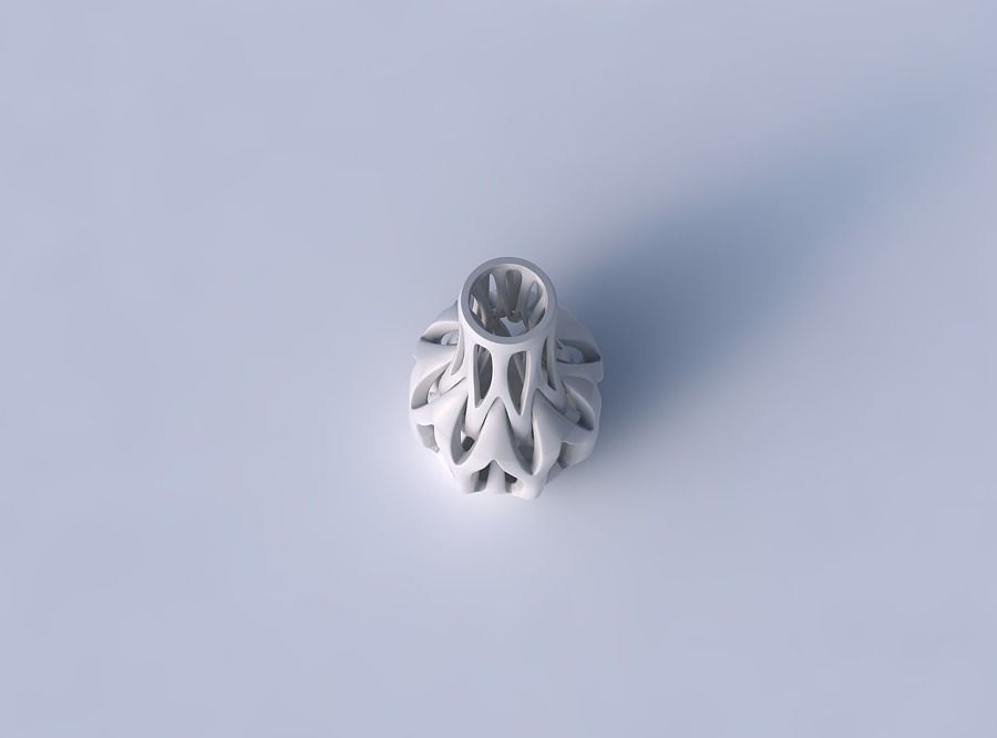 Vase slim wider middle with intertwining lines tapered 2 3D print model_2