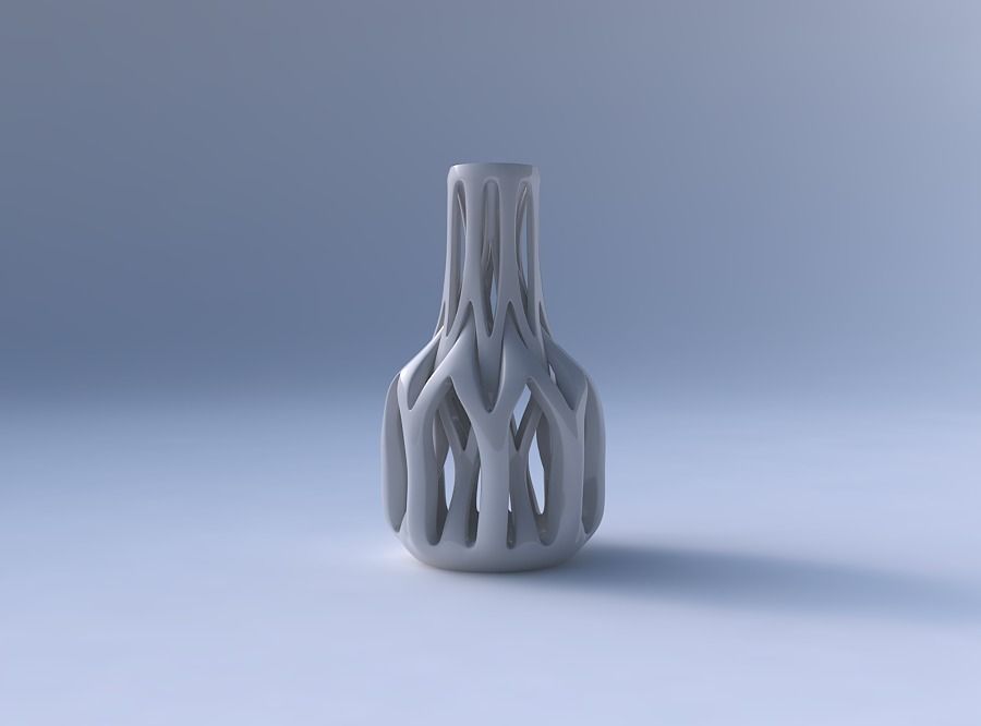 Vase slim wider middle with intertwining lines tapered 2 3D print model_4