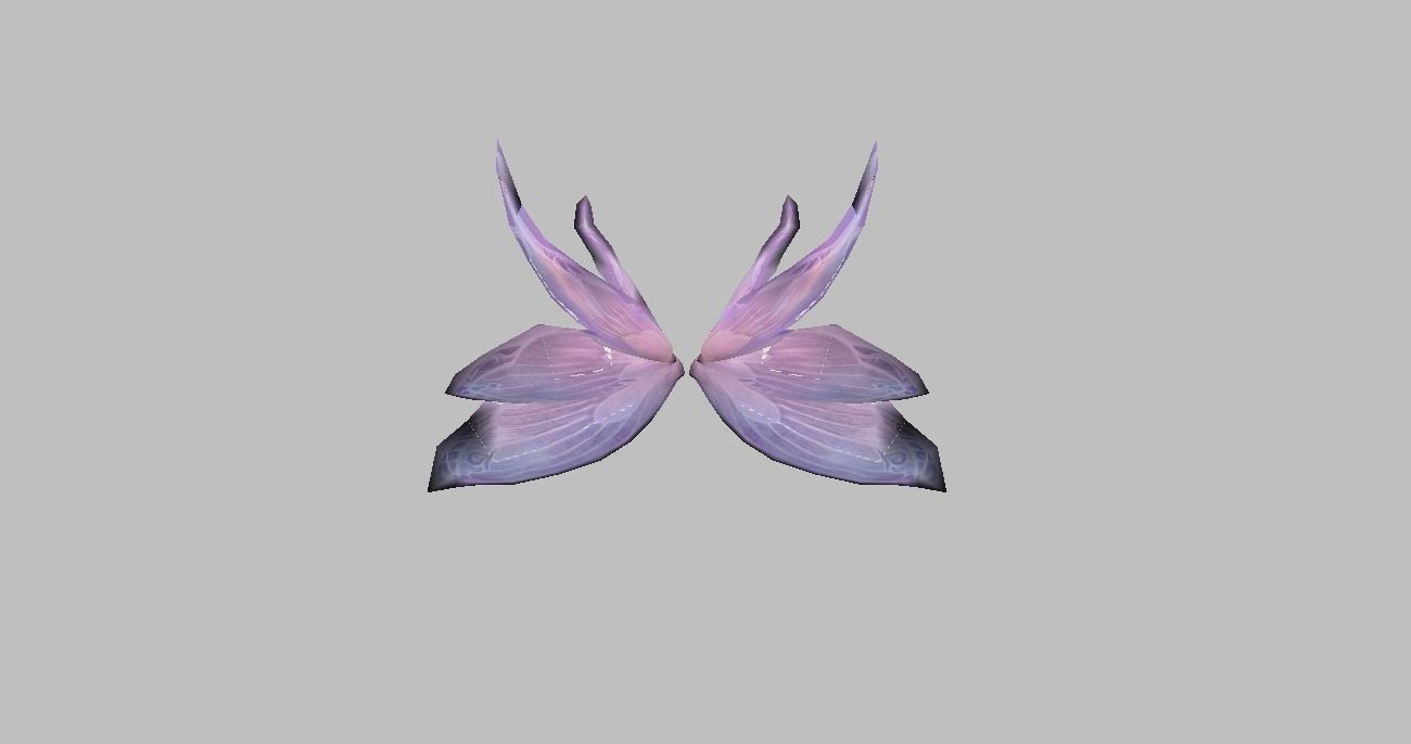 butterfly Wing Low-poly 3D model_4