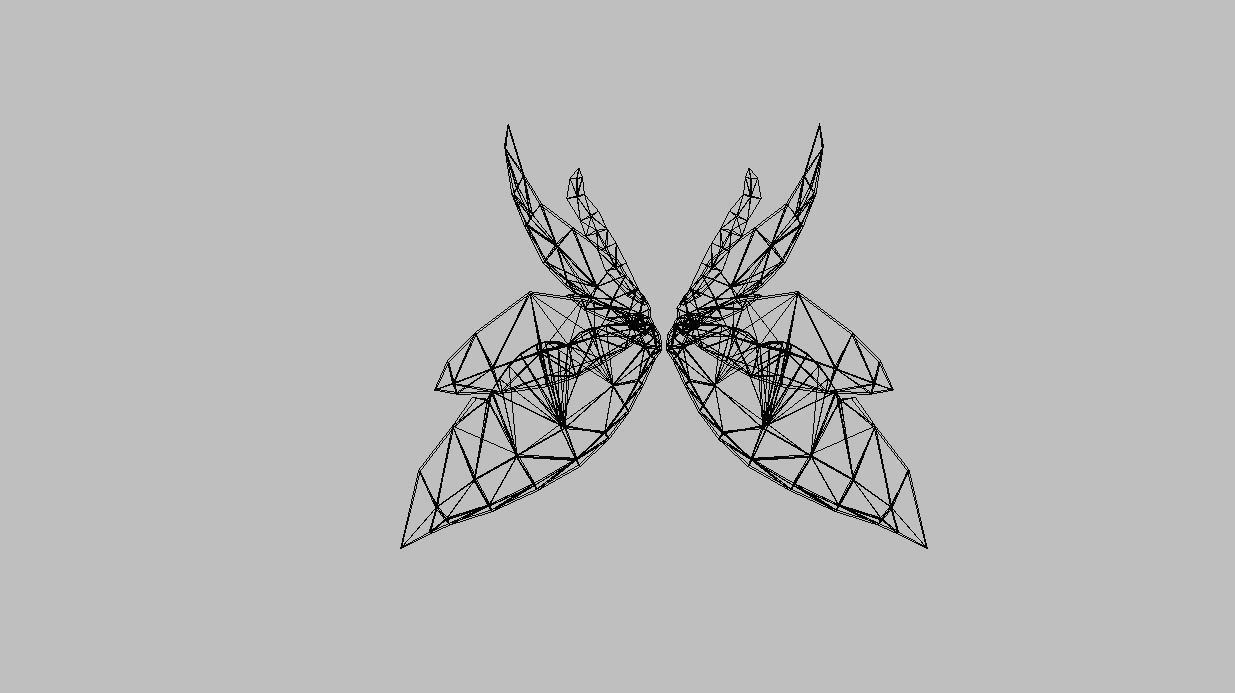 butterfly Wing Low-poly 3D model_14