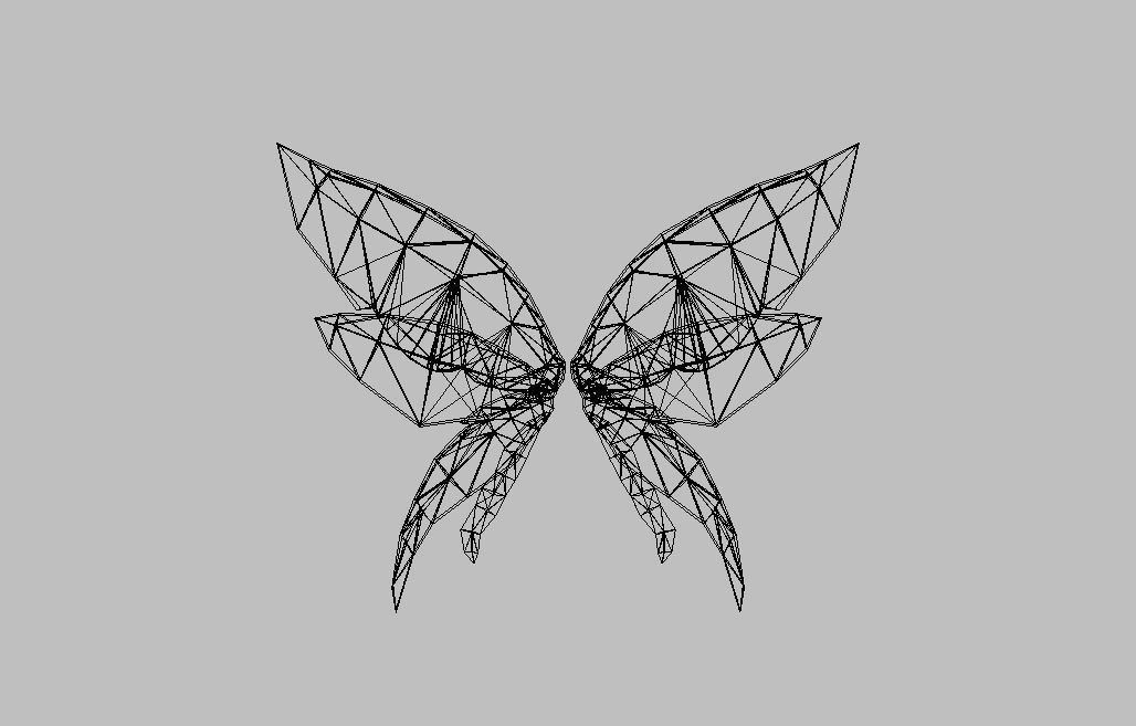 butterfly Wing Low-poly 3D model_12