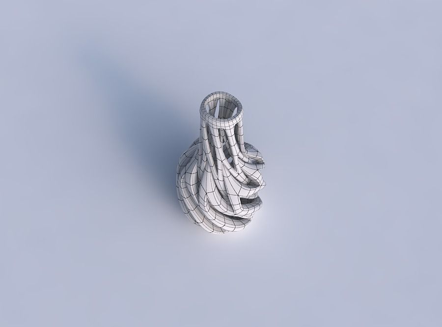 Vase slim wider middle with intertwining lines twisted and ta... 3D print model_6