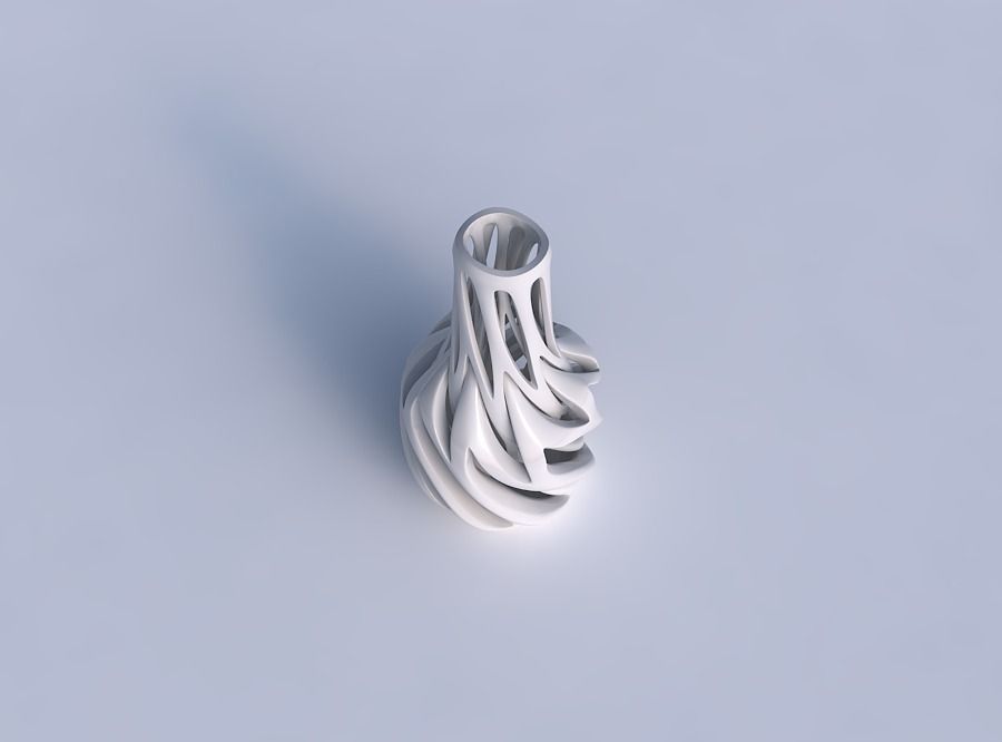 Vase slim wider middle with intertwining lines twisted and ta... 3D print model_1