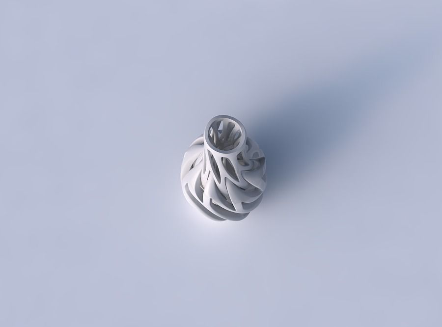 Vase slim wider middle with intertwining lines twisted and ta... 3D print model_2