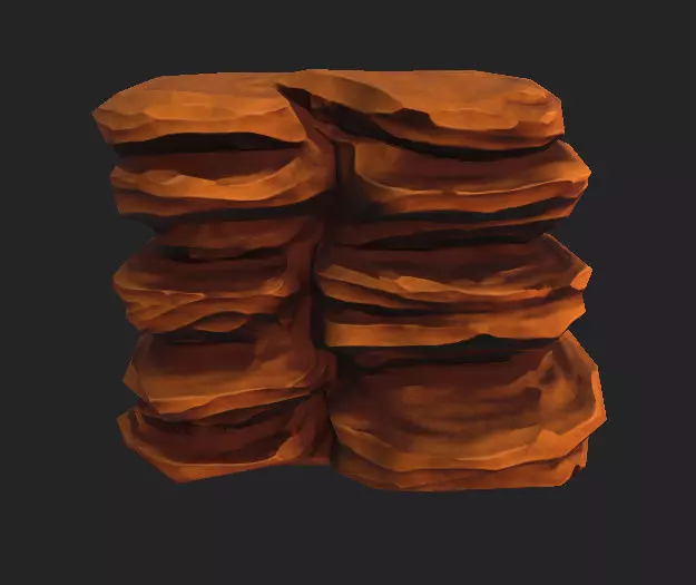 DesertStone LowPoly stack of rocks Free low-poly 3D model
