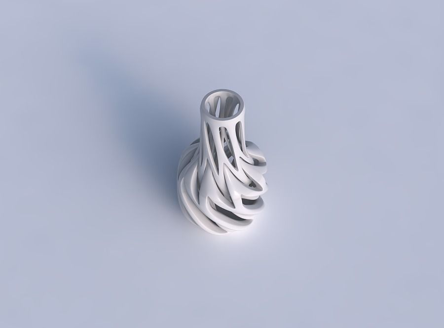Vase slim wider middle with intertwining lines twisted and ta... 3D print model_1