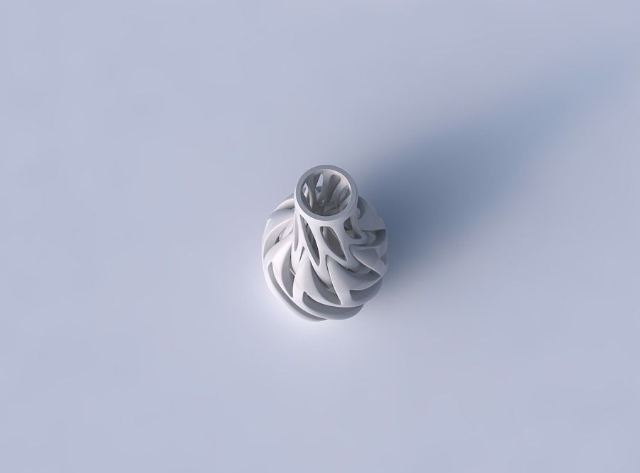 Vase slim wider middle with intertwining lines twisted and ta... 3D print model_2