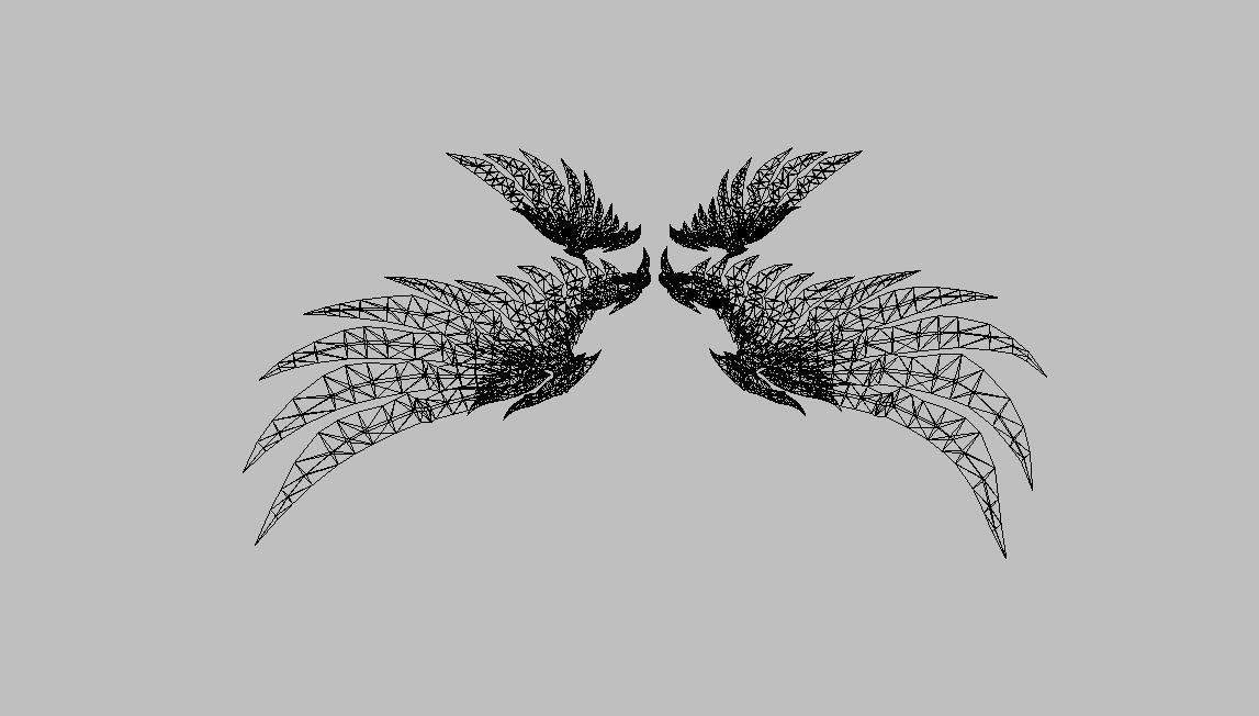 Green Eagle Wing Low-poly 3D model_14