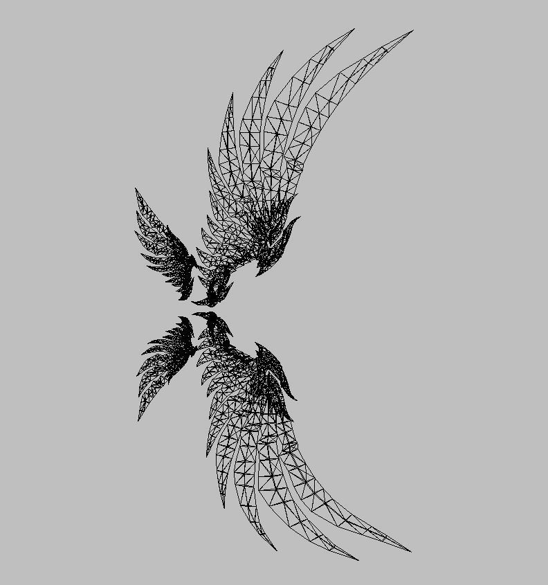 Green Eagle Wing Low-poly 3D model_4