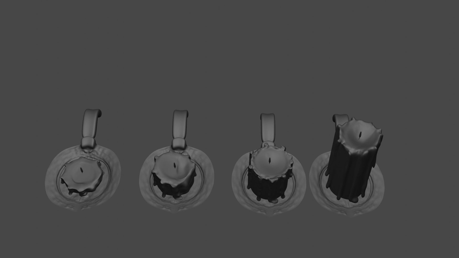 Candles group of 3D model_8