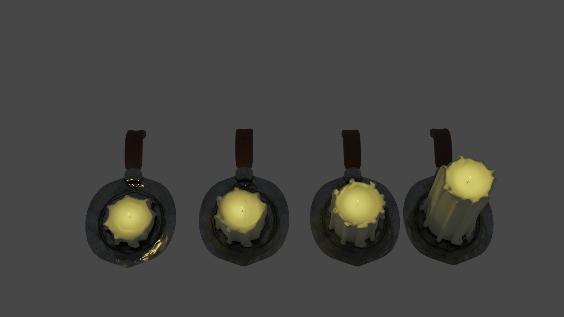 Candles group of 3D model_3