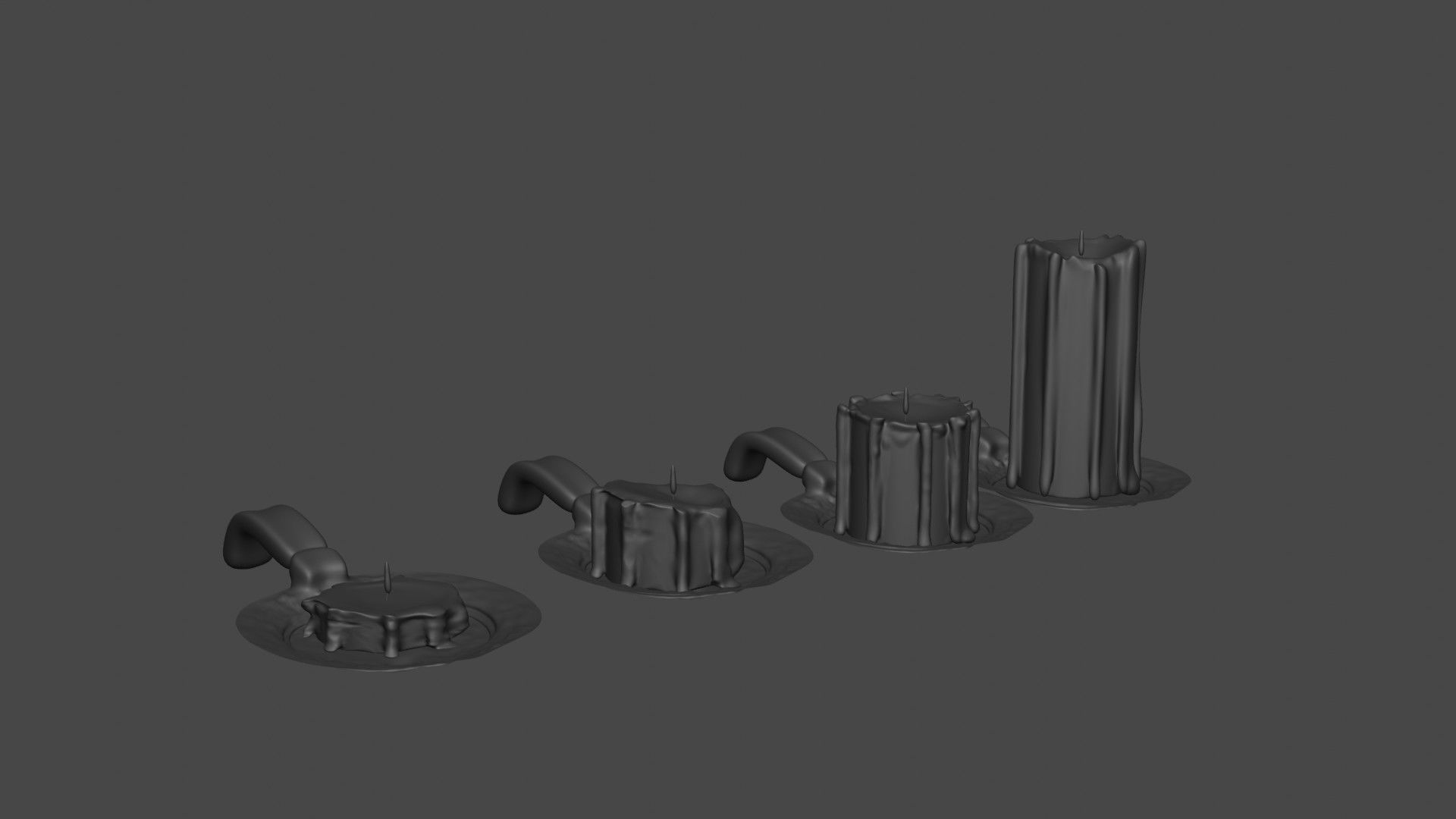 Candles group of 3D model_7