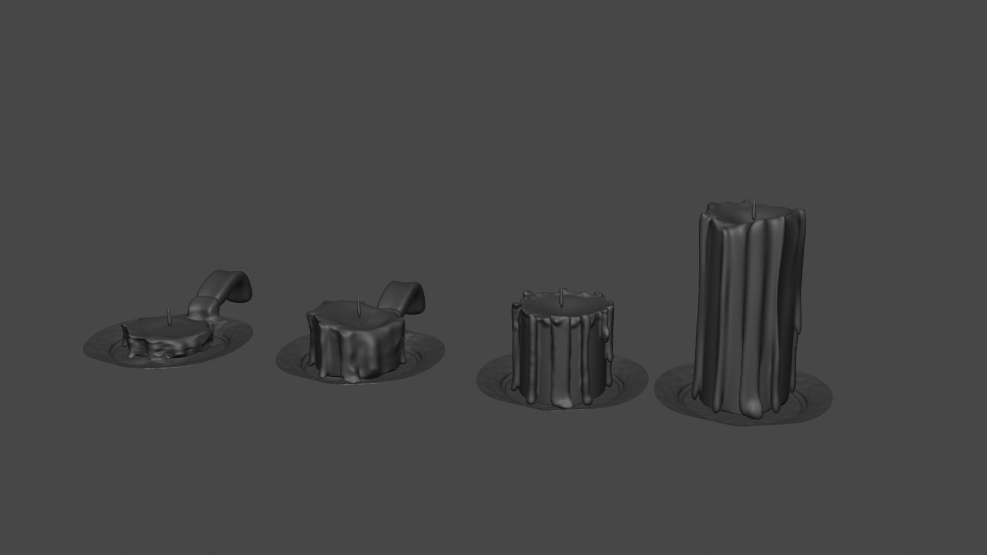 Candles group of 3D model_6