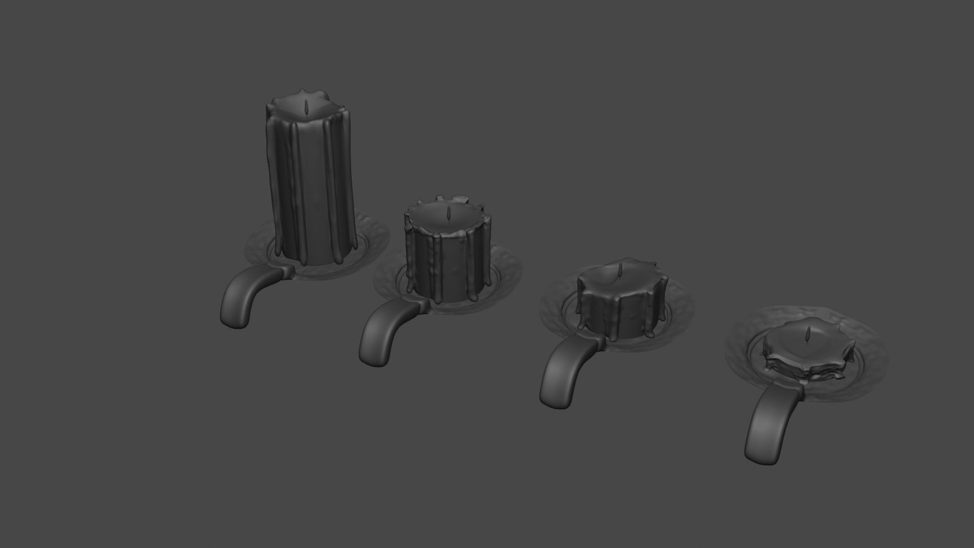 Candles group of 3D model_9