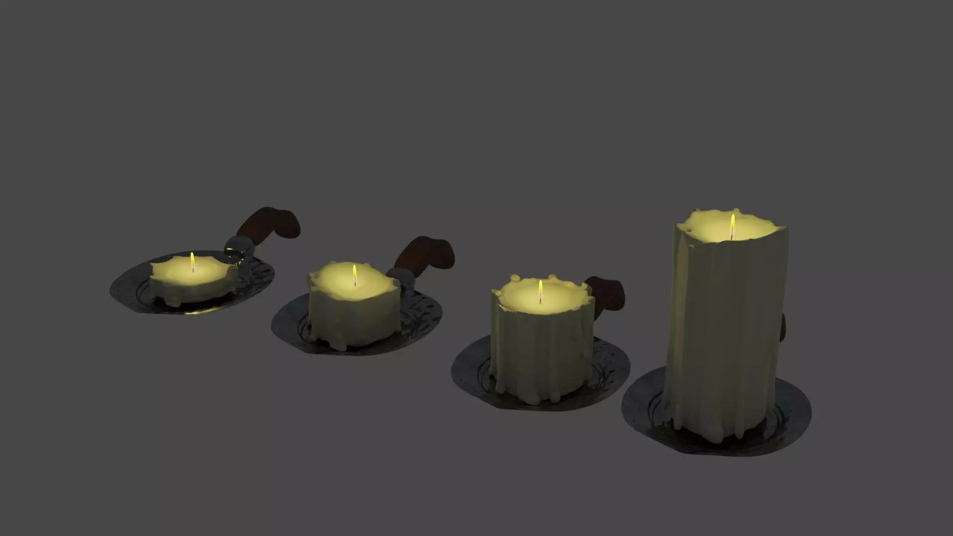 Candles group of 3D model_0