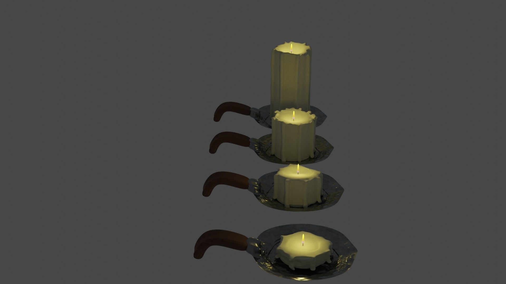 Candles group of 3D model_5