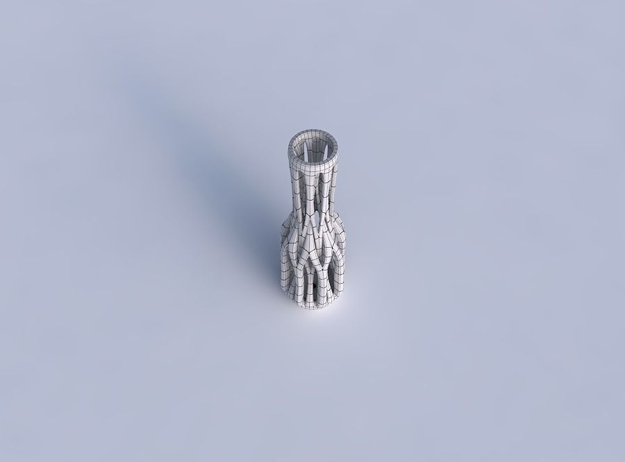 Vase slim wider middle with intertwining lines tapered 3D print model_6