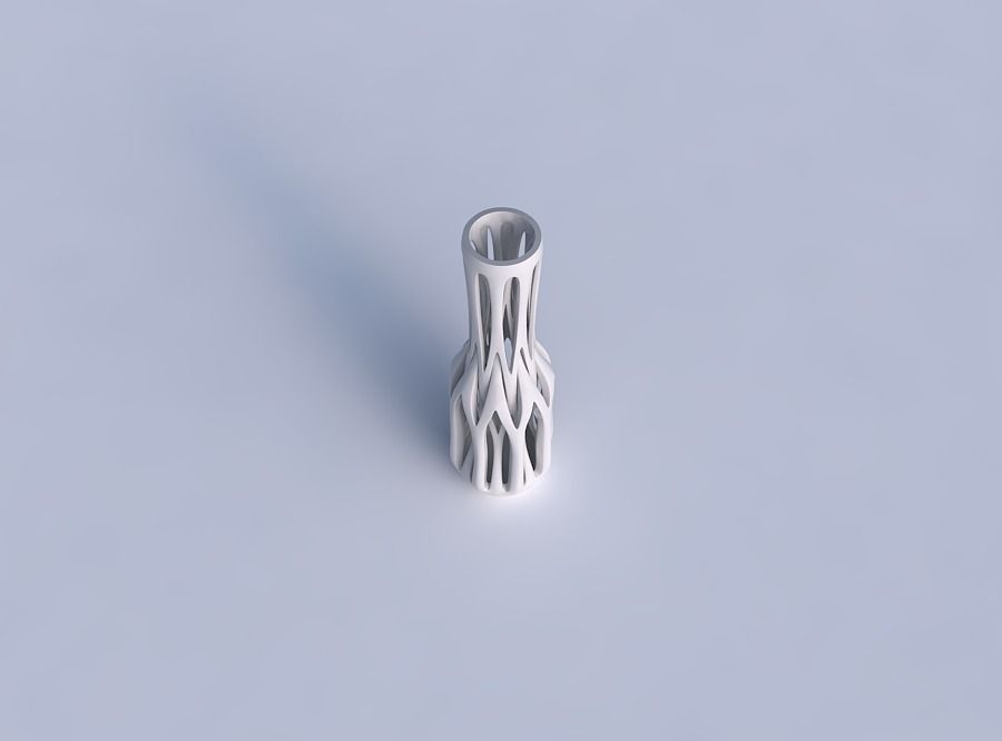 Vase slim wider middle with intertwining lines tapered 3D print model_1