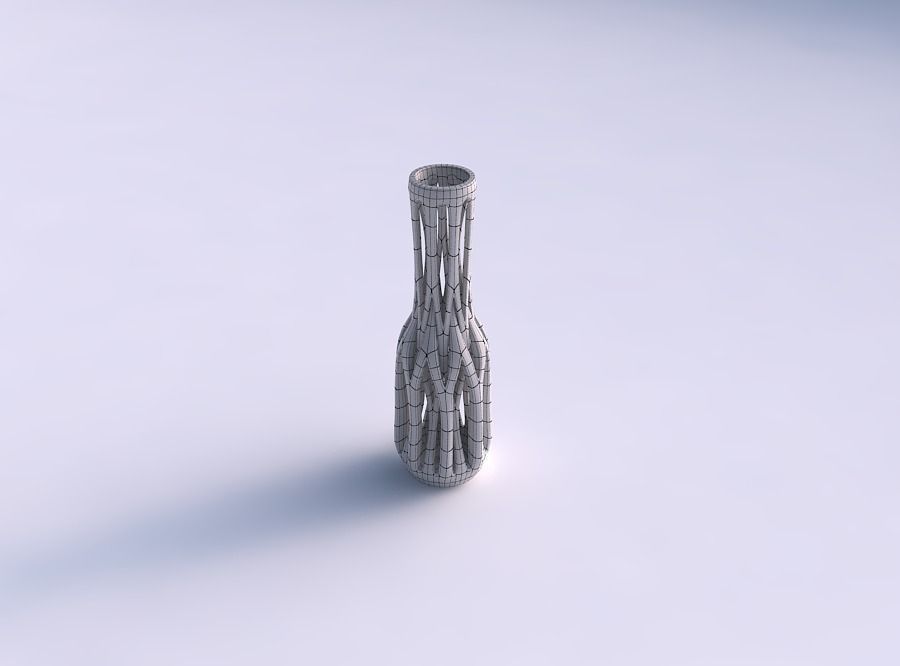 Vase slim wider middle with intertwining lines tapered 3D print model_5
