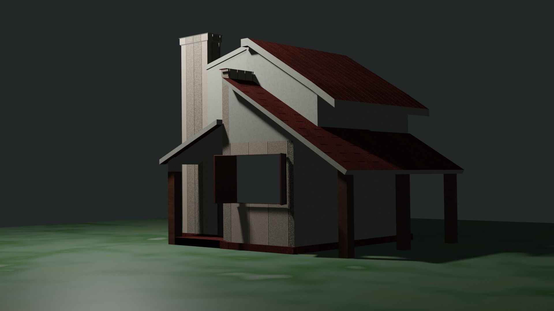 House 1 with chimney 3D model_4