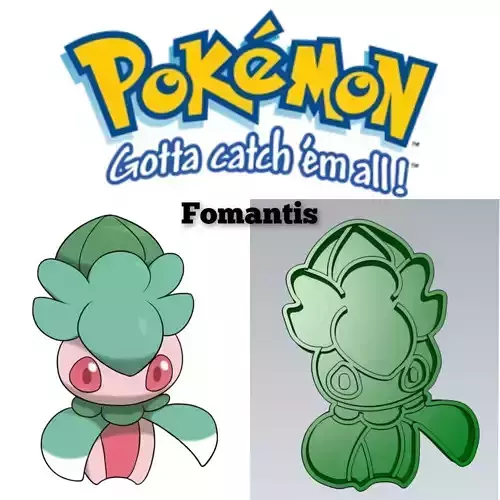 Pokemon Fomantis Cookie Cutter Stamp Cake Decorating 3D model
