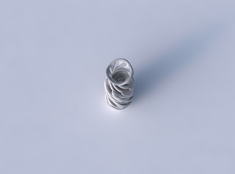 Vase slim 3 with intertwining lines very twisted wavy 3D print model_2
