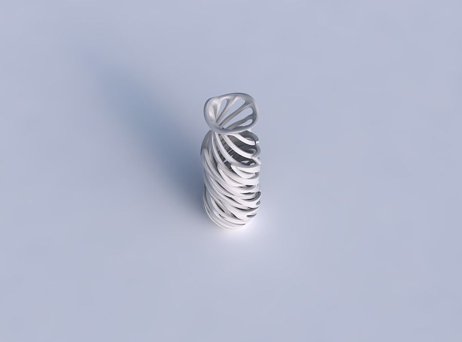 Vase slim 3 with intertwining lines very twisted wavy 3D print model_1
