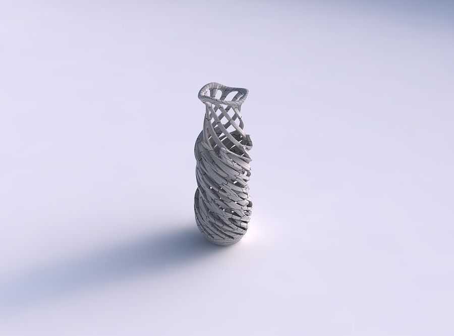 Vase slim 3 with intertwining lines very twisted wavy 3D print model_5