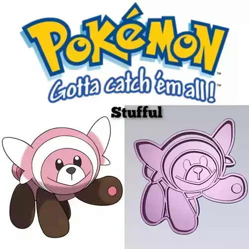 Pokemon Stufful Cookie Cutter Stamp Cake Decorating