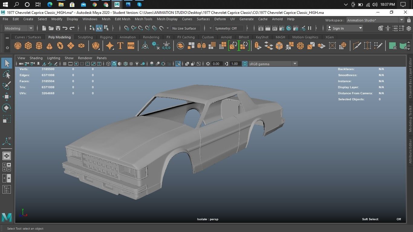 Chevrolet Caprice Classic 1977 Body for 3D Print Model 3D print model_9