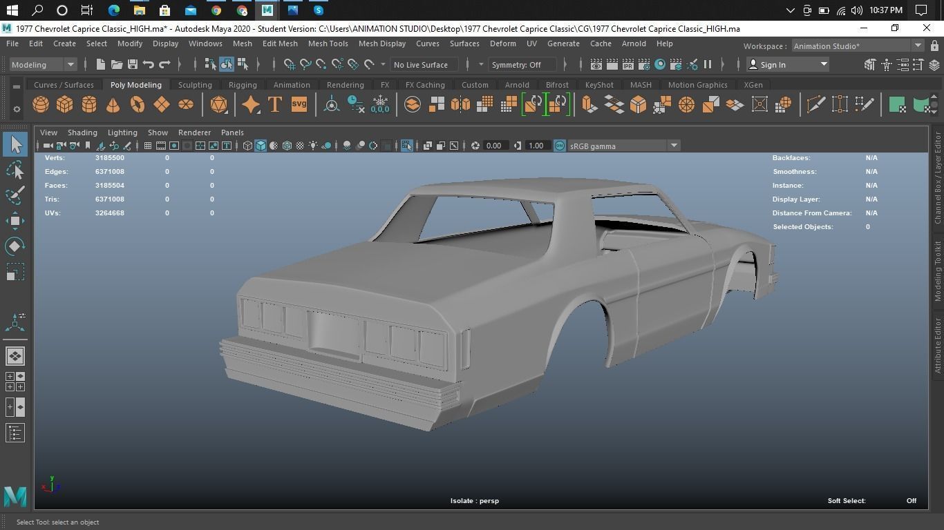 Chevrolet Caprice Classic 1977 Body for 3D Print Model 3D print model_7