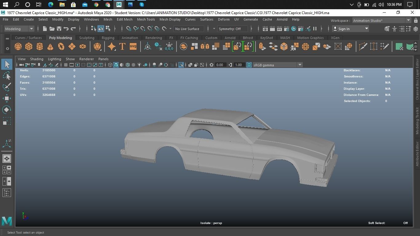 Chevrolet Caprice Classic 1977 Body for 3D Print Model 3D print model_5