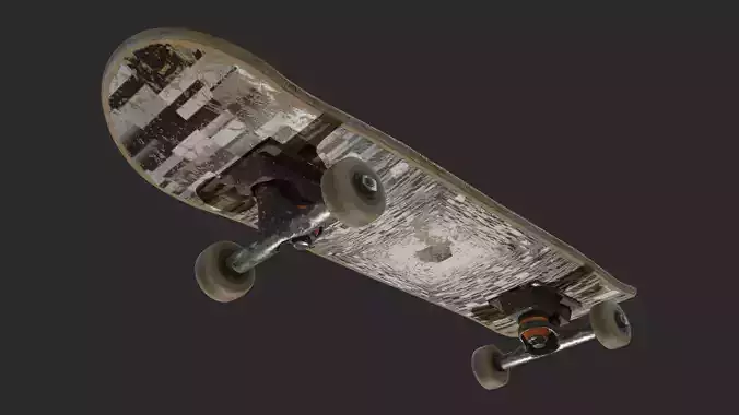 Narly Used Skateboard - Photo-realistic