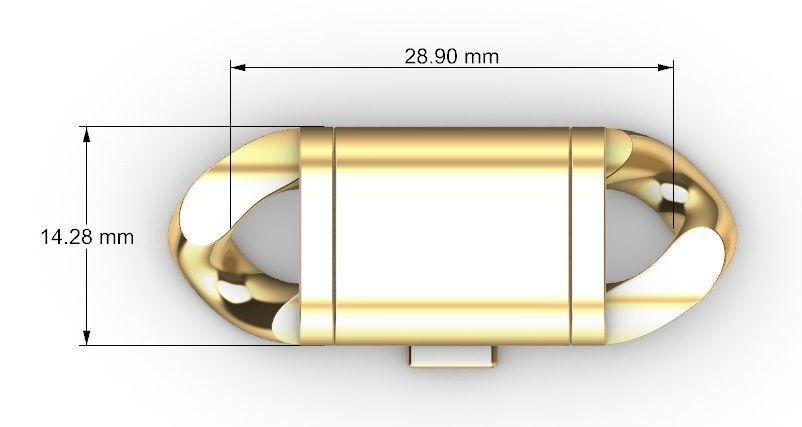 14 MM MIAMI CUBAN LINK PONG SET FOR BRACELET OR NECKLACE 3D print model_6