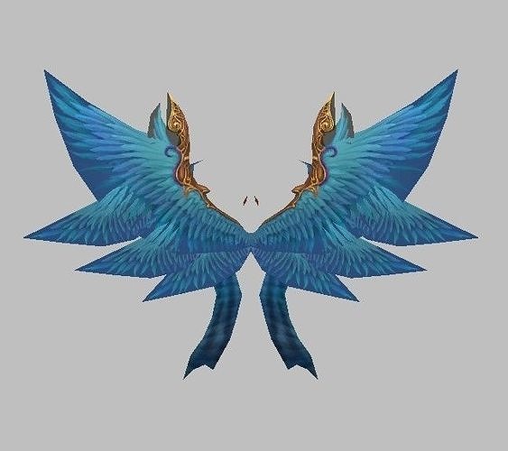 Blue Wing Low-poly 3D model