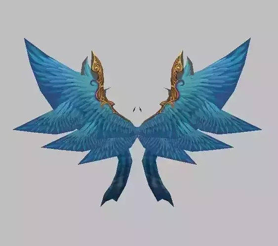 Blue Wing Low-poly 3D model