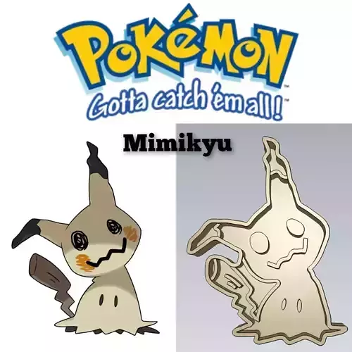 Pokemon Mimikyu Cookie Cutter Stamp Cake Decorating 3D model