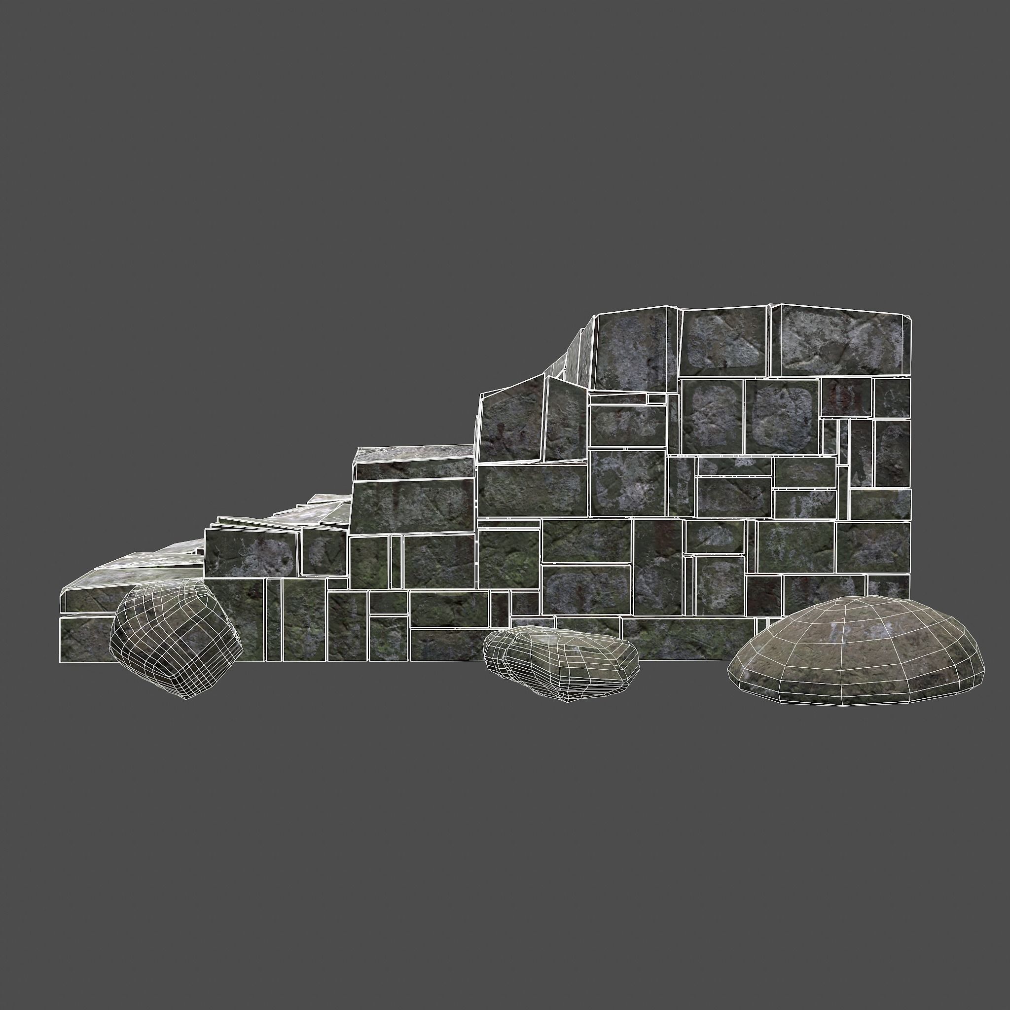 Medieval Style Staircase Free low-poly 3D model_18