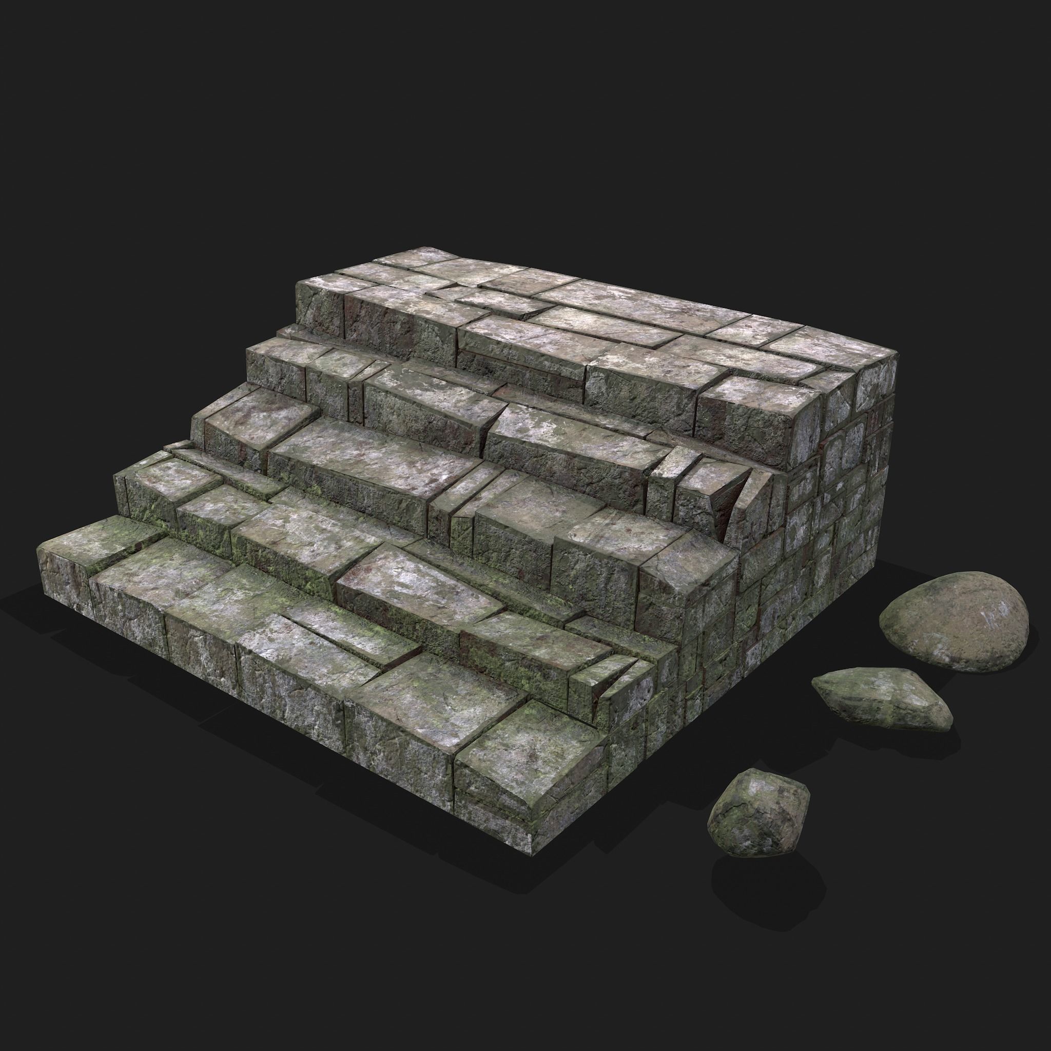 Medieval Style Staircase Free low-poly 3D model_26