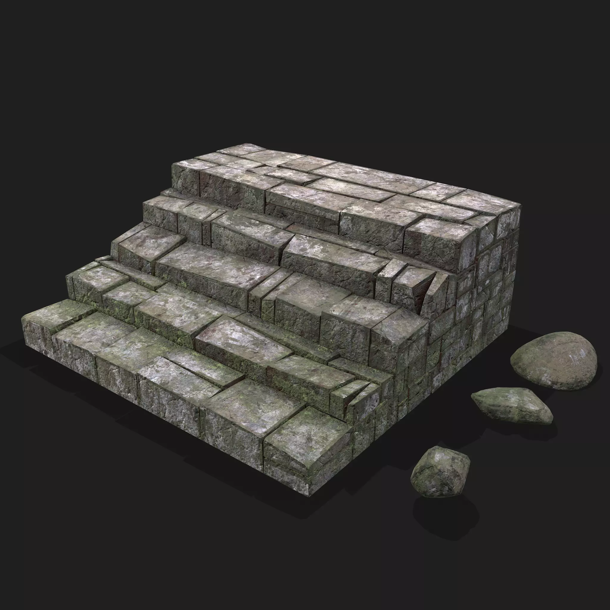 Medieval Style Staircase Free low-poly 3D model_0