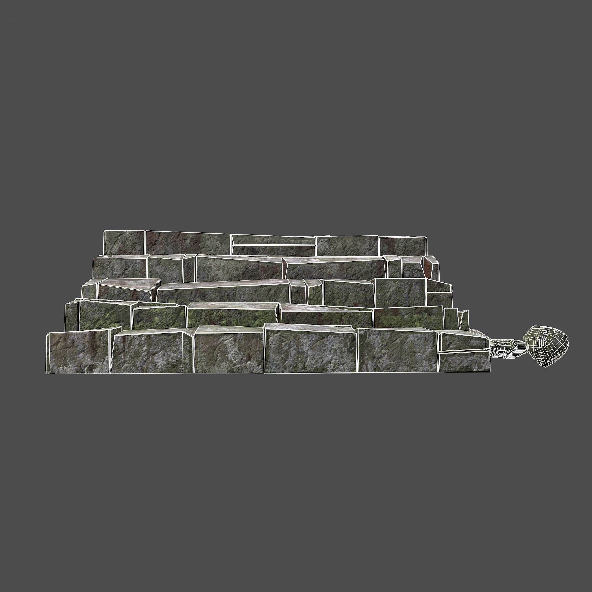 Medieval Style Staircase Free low-poly 3D model_19